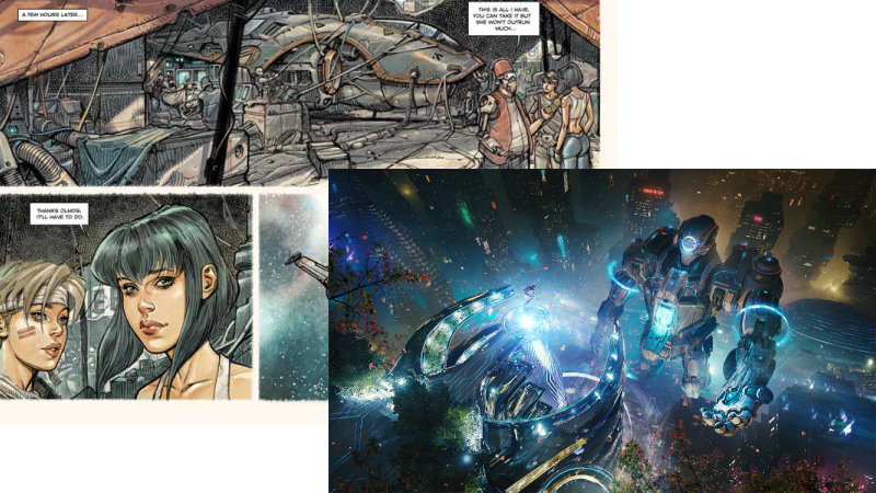Example of comics and concept art