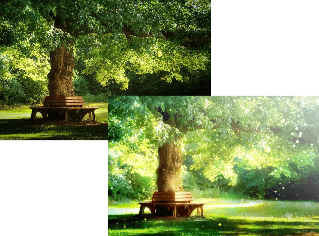 Using photo filters to create simple backgrounds for character illustrations Artistic filters that allow you to turn photos into backgrounds for character art