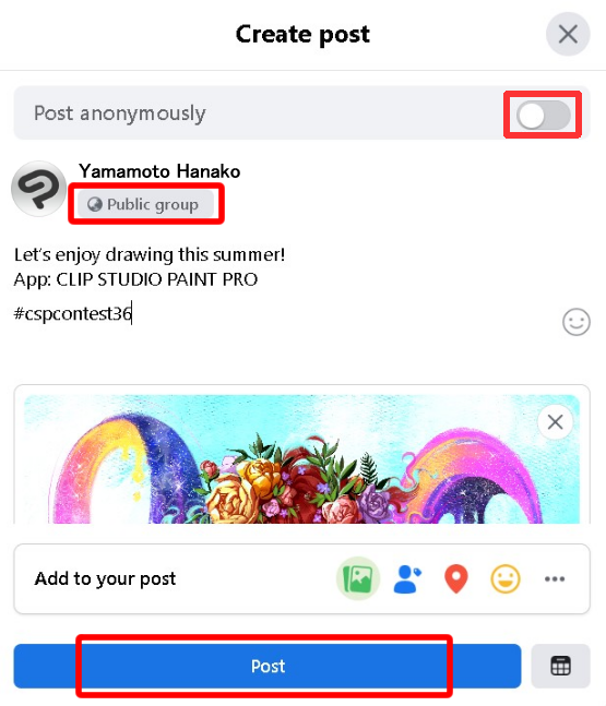完成作品後就用SNS報名參賽吧! 使用Facebook報名參賽