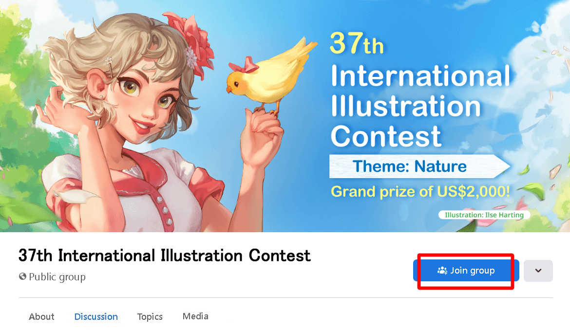 Example of Facebook entry